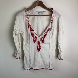 Banana Republic Factory Embroidered Peasant Blouse